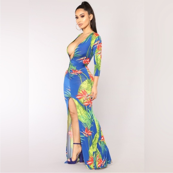 Tropical Vacay Me Fashion nova Mermaid dress (M) - Picture 3 of 4